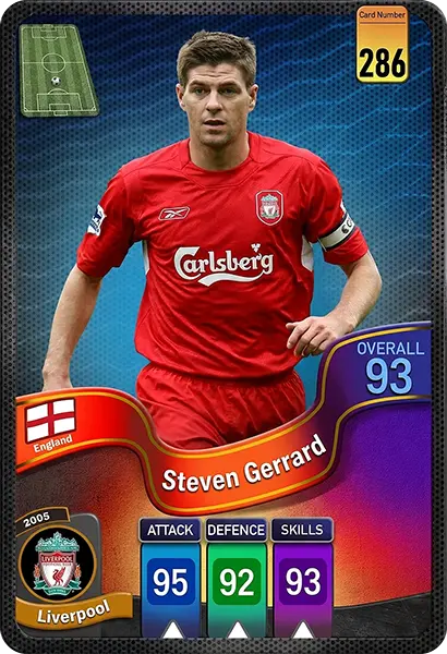 کارت استیون جرارد، Liverpool، England در کارتبال