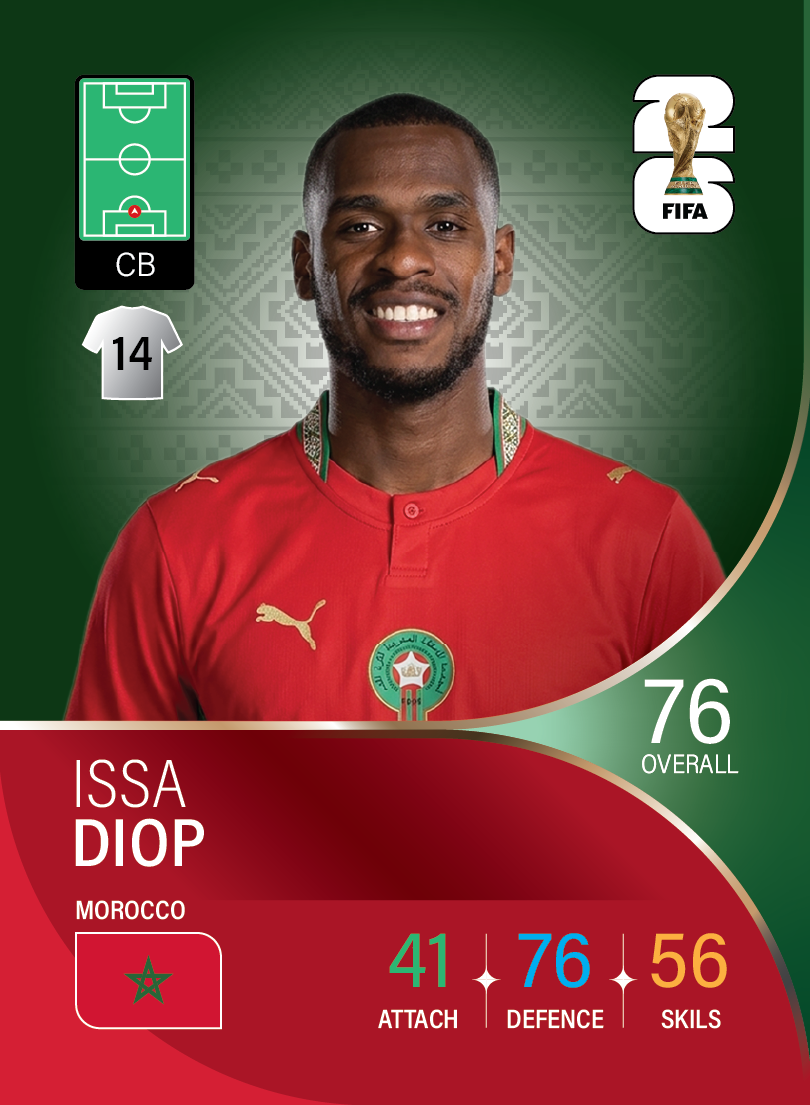 کارت Issa Diop، Morocco National Team، Morocco در کارتبال