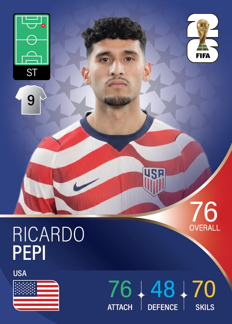 کارت Ricardo Pepi، PSV، United States در کارتبال